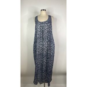 L’Agence Animal Print Casual Sleeveless Deep Scoop Neck Midi Dress
